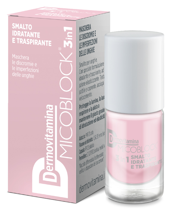DERMOVITAMINA MICOBLOCK 3 IN 1 SMALTO IDRATANTE E TRASPIRANTE ROSA CHIARO 5 ML - Farmacia Dott. Pasquale Russo