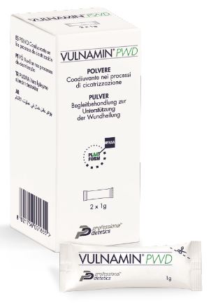 VULNAMIN PWD MEDICAZIONE INTERATTIVA IN POLVERE DI SODIO JALURONATO E AMINOACIDI 2 STICK PACK - Farmacia Dott. Pasquale Russo