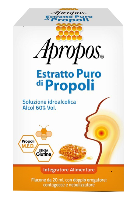 APROPOS ESTRATTO PURO DI PROPOLI SPRAY+CONTAGOCCE 20 ML - Farmacia Dott. Pasquale Russo