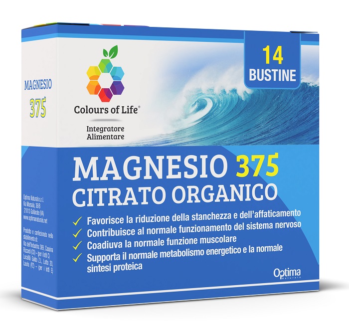 COLOURS OF LIFE MAGNESIO 375 CITRATO ORGANICO 14 BUSTINE DA 4 G - Farmacia Dott. Pasquale Russo