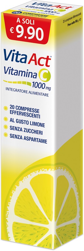 VITA ACT VITAMINA C 1000MG 20 COMPRESSE EFFERVESCENTI LIMONE - Farmacia Dott. Pasquale Russo