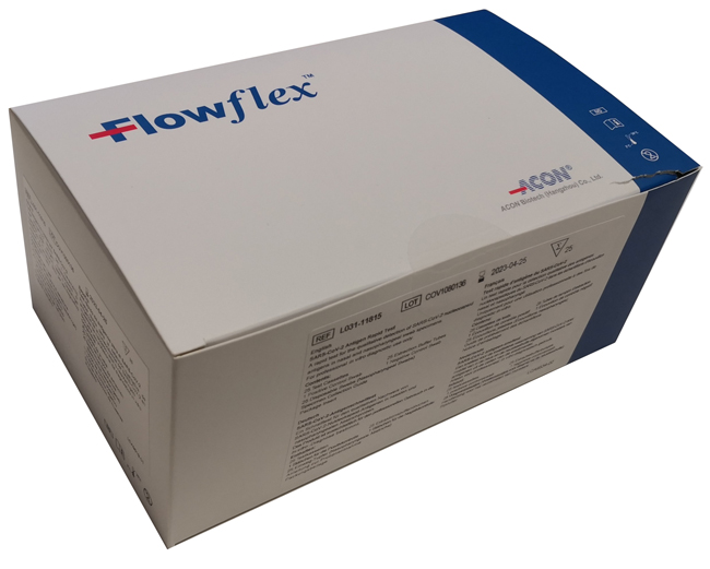 TEST ANTIGENICO RAPIDO COVID-19 FLOWFLEX DETERMINAZIONE QUALITATIVA ANTIGENI SARS-COV-2 IN TAMPONI NASOFARINGEI MEDIANTE IMMUNOCROMATOGRAFIA 25 PEZZI USO PROFESSIONALE - Farmacia Dott. Pasquale Russo
