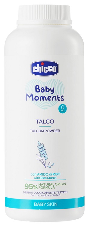 CHICCO BABY MOMENTS TALCO IN POLVERE CON AMIDO DI RISO 150 G - Farmacia Dott. Pasquale Russo