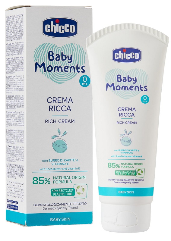 CHICCO BABY MOMENTS CREMA RICCA CON BURRO DI KARITE' E VITAMINA E 100 ML - Farmacia Dott. Pasquale Russo
