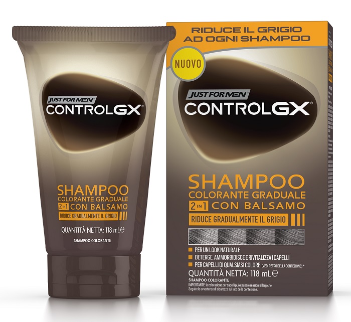 JUST FOR MEN CONTROL GX SHAMPOO COLORANTE GRADUALE 2 IN 1 CON BALSAMO 150 ML - Farmacia Dott. Pasquale Russo