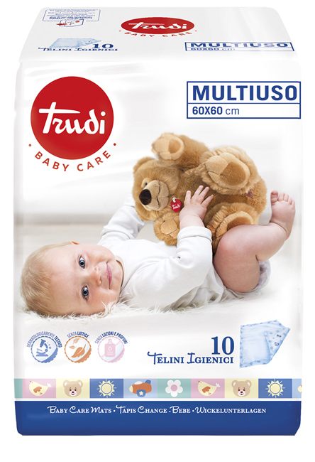 TRUDI BABY CARE TELINI MULTIUSO 60X60 CM 10 PEZZI - Farmacia Dott. Pasquale Russo