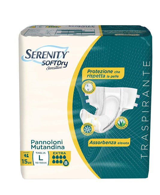 PANNOLONE MUTANDINA SERENITY SD SENSITIVE EXTRA L 15 PEZZI - Farmacia Dott. Pasquale Russo