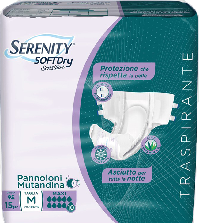 PANNOLONE MUTANDINA SERENITY SD SENSITIVE MAXI M 15 PEZZI - Farmacia Dott. Pasquale Russo