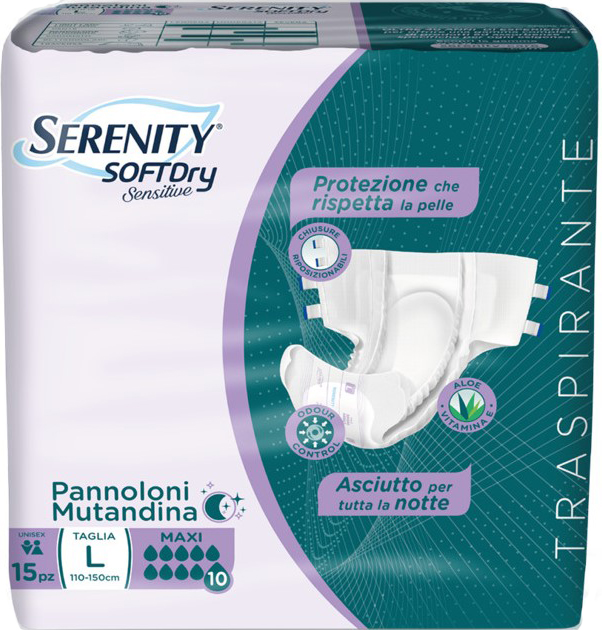 PANNOLONE MUTANDINA SERENITY SD SENSITIVE MAXI L 15 PEZZI - Farmacia Dott. Pasquale Russo