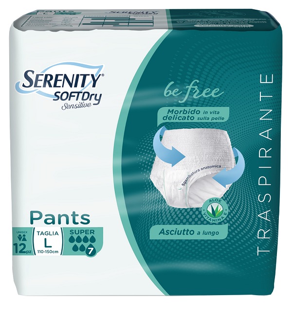 SERENITY PANTS SD SENSITIVE BE FREE SUPER L 12 PEZZI - Farmacia Dott. Pasquale Russo