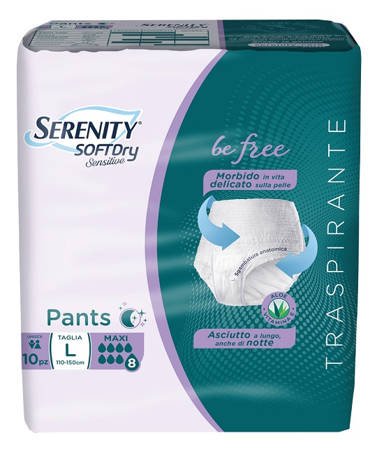 SERENITY PANTS SD SENSITIVE BE FREE MAXI L 10 PEZZI - Farmacia Dott. Pasquale Russo