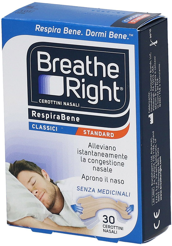 CEROTTI NASALI BREATHE RIGHT CLASSICI 30 PEZZI - Farmacia Dott. Pasquale Russo