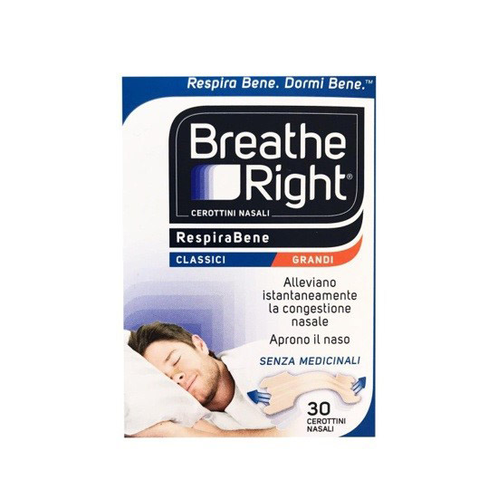 CEROTTI NASALI BREATHE RIGHT CLASSICI GRANDI 30 PEZZI - Farmacia Dott. Pasquale Russo