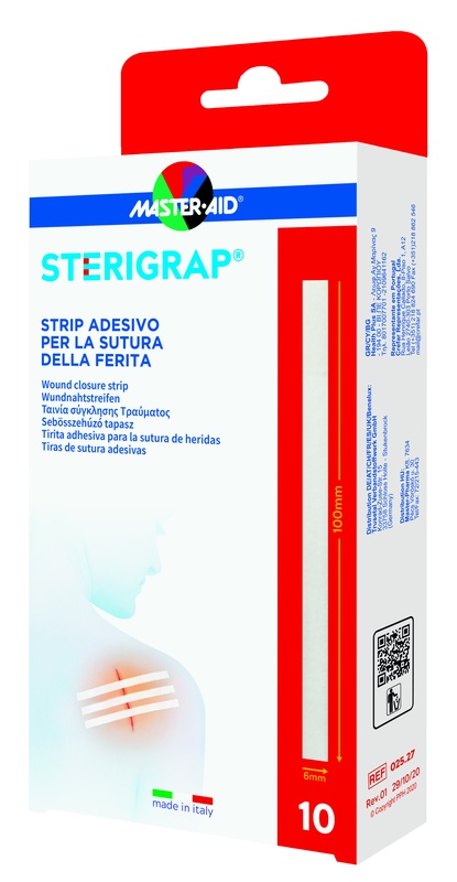MASTER-AID STERIGRAP STRIP ADESIVO SUTURA FERITE 100X6 MM 10 PEZZI - Farmacia Dott. Pasquale Russo