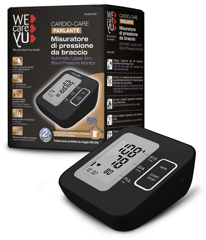 MISURATORE DI PRESSIONE DA BRACCIO PARLANTE WECAREYU CARDIO CARE - Farmacia Dott. Pasquale Russo