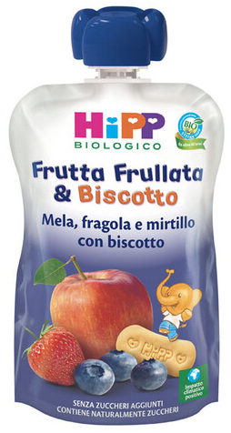HIPP BIO FRUTTA FRULL&BISCOTTO MELA FRAGOLA MIRTILLO BISCOTTO 90 G - Farmacia Dott. Pasquale Russo