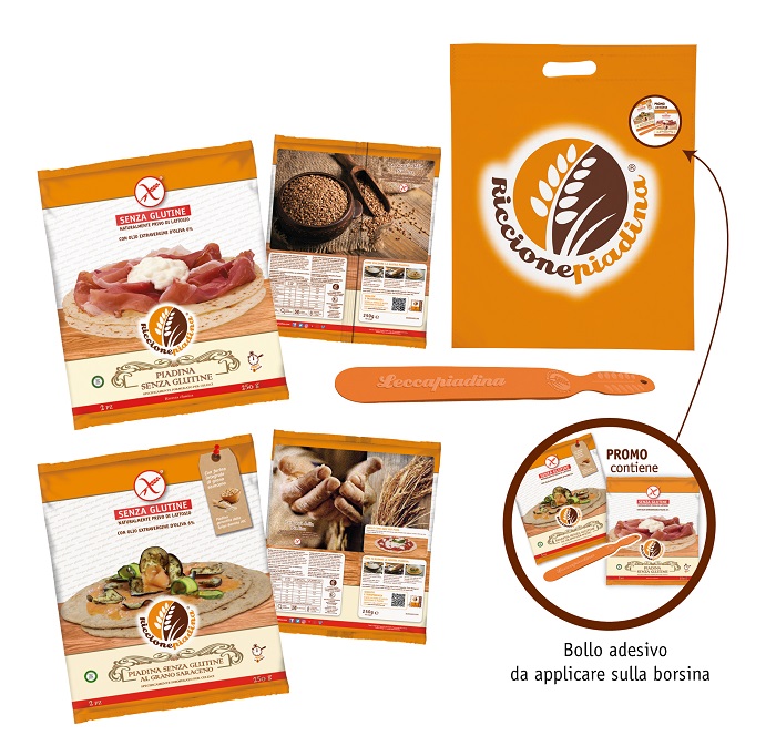KIT SENZA GLUTINE FUORI FRIGO RICCIONE PIADINA 2X125 G + RICCIONE PIADINA GRANO SARACENO 2X125 G - Farmacia Dott. Pasquale Russo
