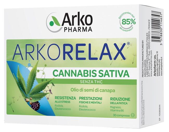 ARKORELAX CANNABIS SATIVA 30 COMPRESSE - Farmacia Dott. Pasquale Russo