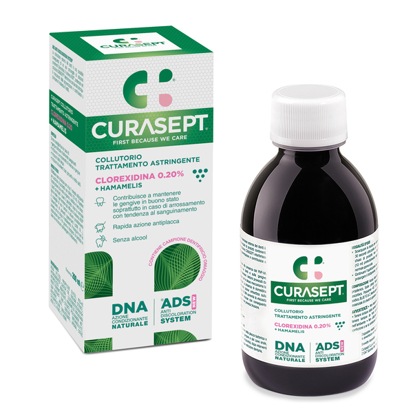 CURASEPT COLLUTORIO ADS DNA TRATTAMENTO ASTRINGENTE 200 ML + CAMPIONE OMAGGIO DENTIFRICIO ASTRINGENTE 6 ML - Farmacia Dott. Pasquale Russo