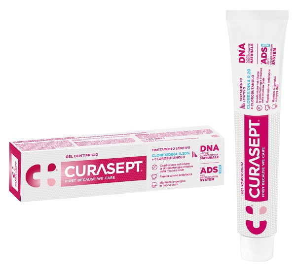 CURASEPT GEL DENTIFRICIO ADS DNA TRATTAMENTO LENITIVO 75 ML - Farmacia Dott. Pasquale Russo