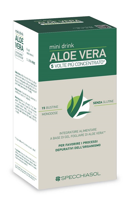 ALOE VERA MINI DRINK 5 VOLTE PIU' CONCENTRATO 15 BUSTINE DA 10 ML - Farmacia Dott. Pasquale Russo