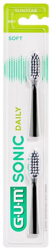GUM SONIC DAILY SPAZZOLINO BATTERIA REFILL BLACK 2 PEZZI - Farmacia Dott. Pasquale Russo