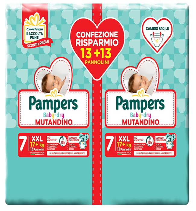 PAMPERS BABY DRY MUTANDINA DUO DOWNCOUNT XXL 26 PEZZI - Farmacia Dott. Pasquale Russo