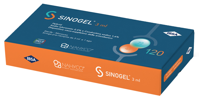 SIRINGA INTRA-ARTICOLARE SINOGEL 2,4% ACIDO IALURONICO + 1,6% CONDROITINA SODICA 3ML + 1 AGO - Farmacia Dott. Pasquale Russo