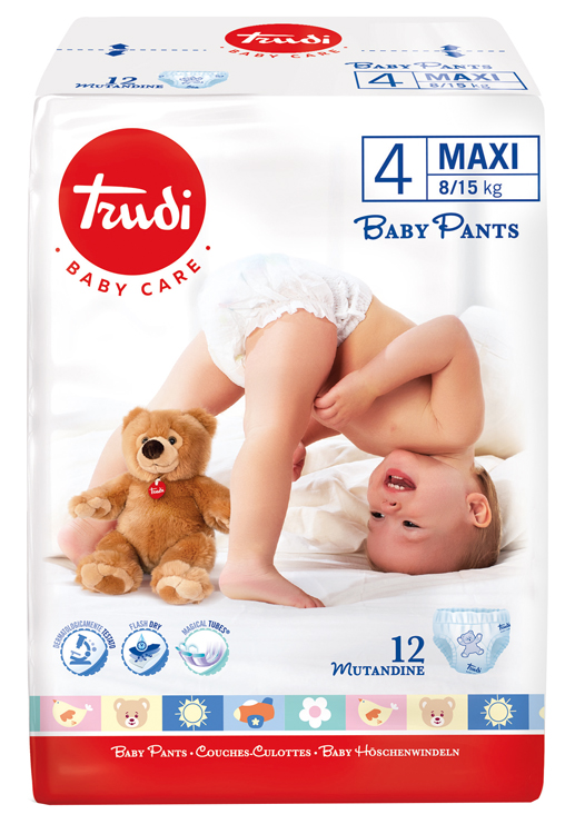 TRUDI BABY CARE PANTS MAXI 8/15KG 12 PEZZI - Farmacia Dott. Pasquale Russo