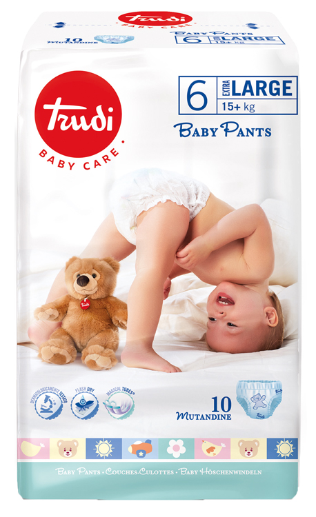 TRUDI BABY CARE PANTS EXTRALARGE 15 KG+ 10 PEZZI - Farmacia Dott. Pasquale Russo