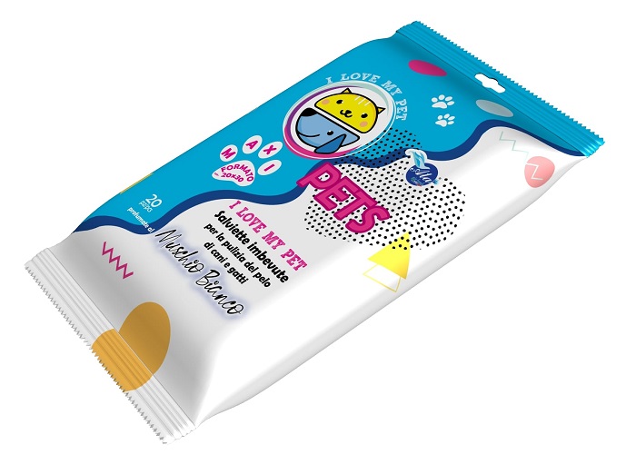 A+CURE I LOVE MY PET SALVIETTE POP-UP MUSCHIO BIANCO 20 PEZZI RICARICA - Farmacia Dott. Pasquale Russo