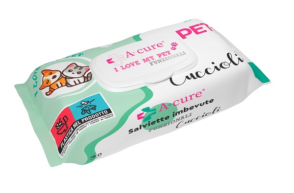 A+CURE I LOVE MY PET FUNZIONALE SALVIETTE POP-UP CUCCIOLI 40 PEZZI RICARICA - Farmacia Dott. Pasquale Russo