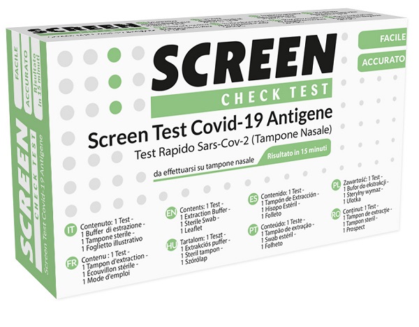 SCREEN TEST AUTODIAGNOSTICO ANTIGENICO RAPIDO COVID-19 SARS-COV-2 TAMPONI NASALI SELFTEST COVID TEST ANTIGENE SCREEN - Farmacia Dott. Pasquale Russo