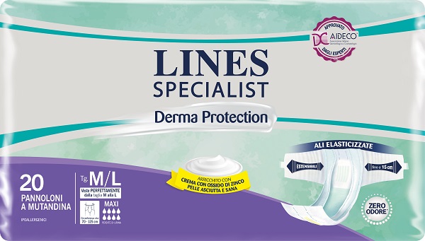 PANNOLONE A MUTANDINA LINES SPECIALIST DERMA MAXI M/L 20 PEZZI - Farmacia Dott. Pasquale Russo