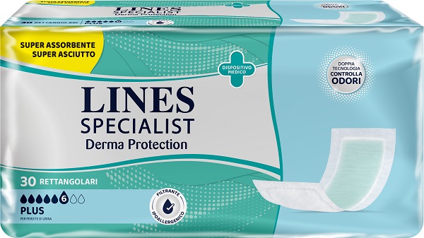 PANNOLONE PER INCONTINENZA LINES SPECIALIST DERMA RETTANGOLARE 30 PEZZI - Farmacia Dott. Pasquale Russo