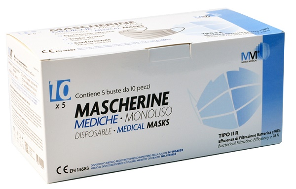 MUNUS MEDICAL MASCHERINA CHIRURGICA IIR 50 PEZZI NERA - Farmacia Dott. Pasquale Russo
