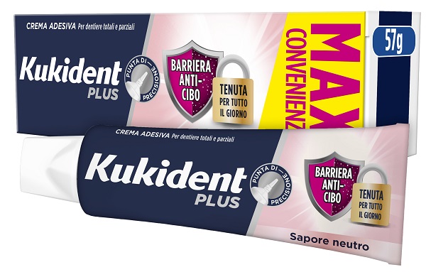 KUKIDENT PLUS BARRIERA ANTI-CIBO NEUTRO CREMA ADESIVA DENTIERE 57 G - Farmacia Dott. Pasquale Russo