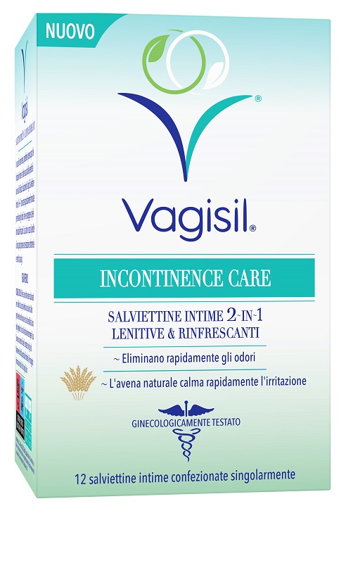 VAGISIL INCONTINENCE CARE SALVIETTINE INTIME 2IN1 LENITIVE & RINFRESCANTI 12 PEZZI - Farmacia Dott. Pasquale Russo
