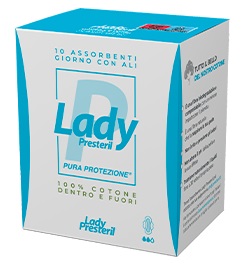 LADY PRESTERIL ASSORBENTI GIORNO CON ALI RIPIEGATI BIODEGRADABILI 10 PEZZI - Farmacia Dott. Pasquale Russo