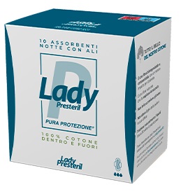 LADY PRESTERIL ASSORBENTI NOTTE CON ALI RIPIEGATI BIODEGRADABILI 10 PEZZI - Farmacia Dott. Pasquale Russo