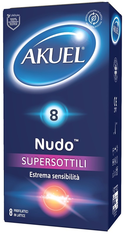 PROFILATTICO AKUEL NUDO SUPERSOTTILE 8 PEZZI - Farmacia Dott. Pasquale Russo