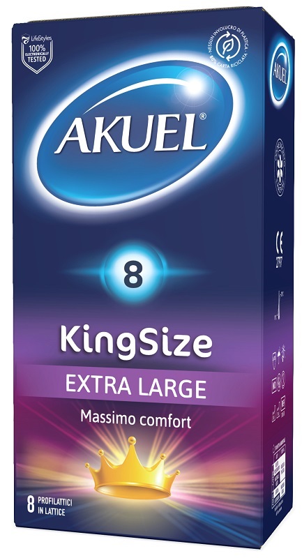 PROFILATTICO AKUEL KING SIZE EXTRA LARGE 8 PEZZI - Farmacia Dott. Pasquale Russo