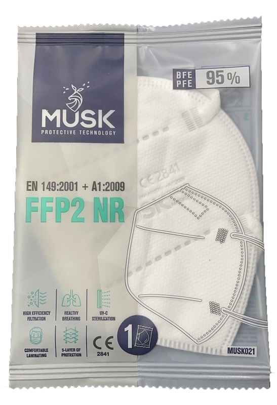 MUSK MASCHERINA FFP2 MUSK021 WHITE 10 PEZZI - Farmacia Dott. Pasquale Russo
