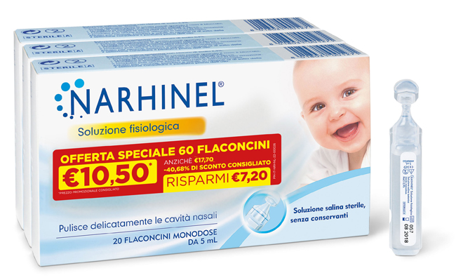 SOLUZIONE FISIOLOGICA NARHINEL 3 PACK PROMO 2022 DA 20 FLACONCINI DA 5 ML - Farmacia Dott. Pasquale Russo