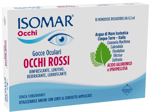 ISOMAR OCCHI ROSSI GOCCE OCULARI ACIDO IALURONICO 0,20% 10 FLACONCINI - Farmacia Dott. Pasquale Russo